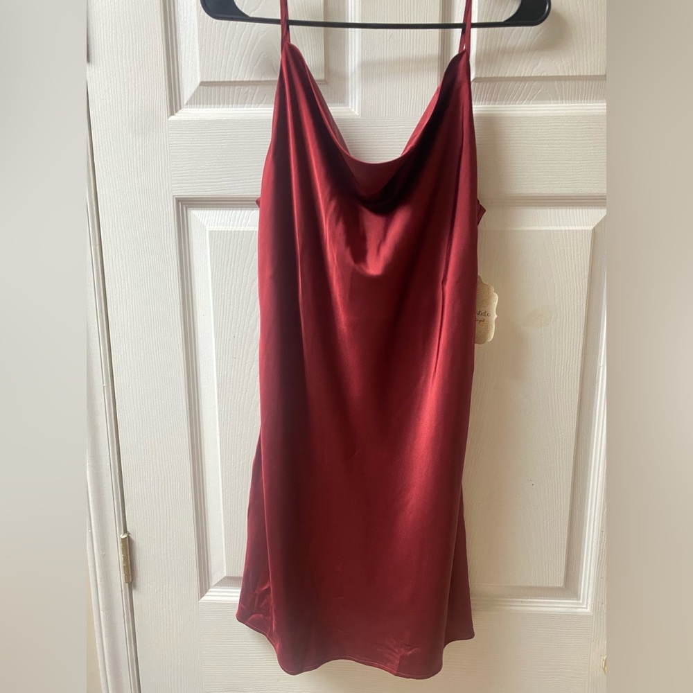NWT Altard state silk slip burgundy dress.
